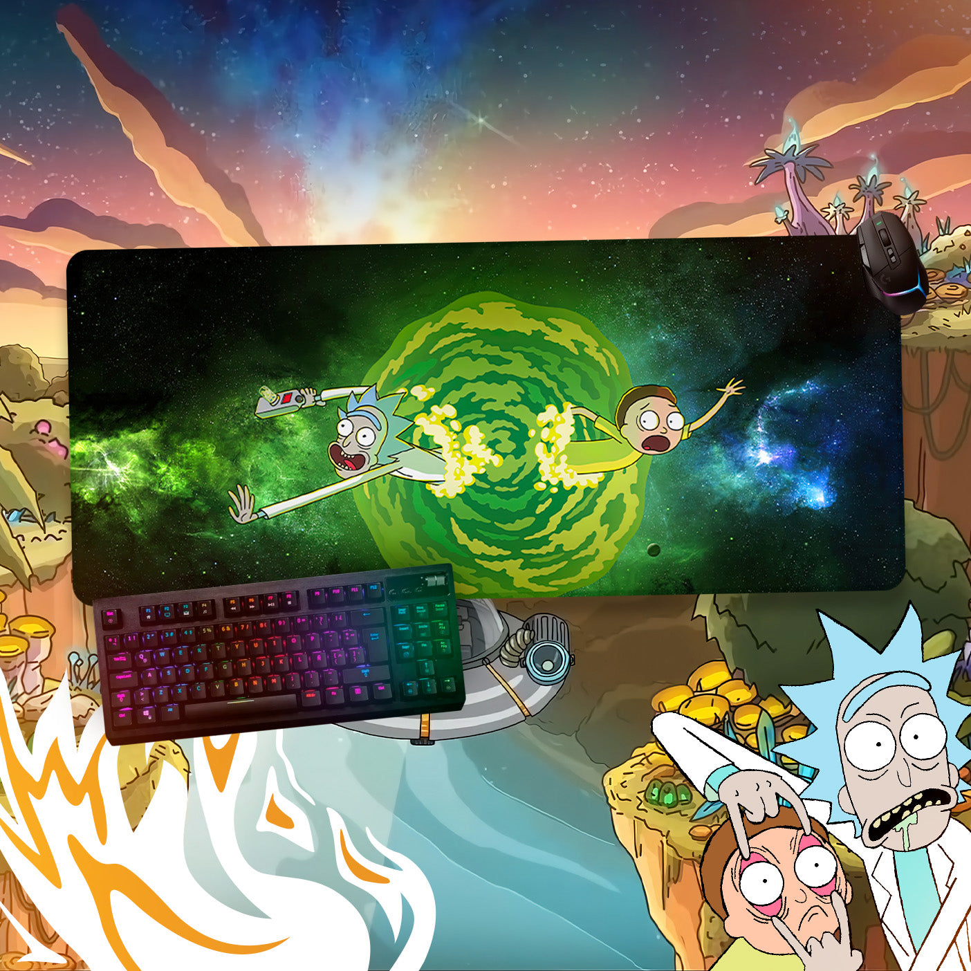 Mousepad Rick And Morty 80x40cm