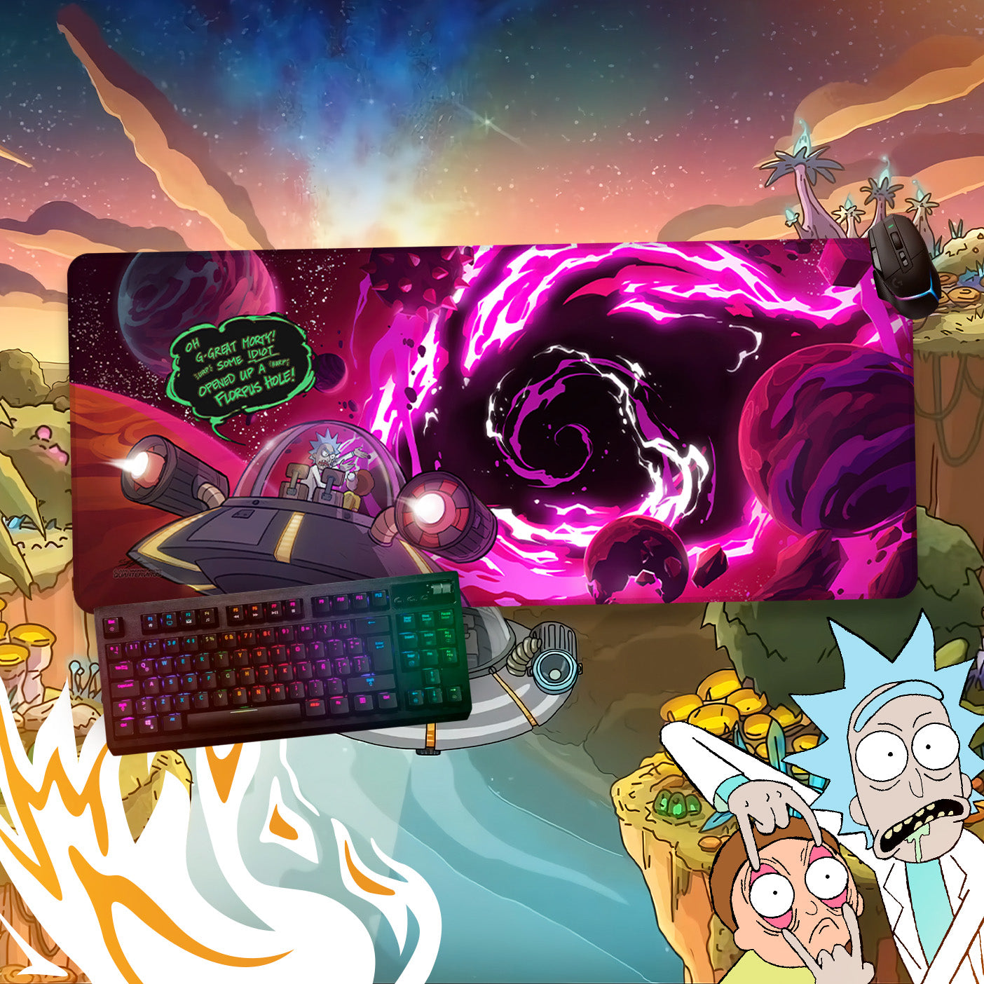 Mousepad Rick And Morty 80x40cm